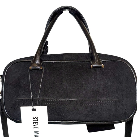 STEVE MADDEN Satchel/X-body Faux Suede Bag & “Mini Me” Matching Bag Charm - NWT - Picture 3 of 5